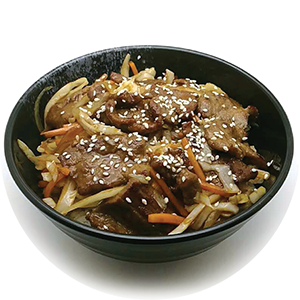 D3.	Teriyaki Beef Don <br>照燒牛肉飯 <br>$:12.80 <br><i>＊</i> Buy any Bento Box or Rice get one miso soup free