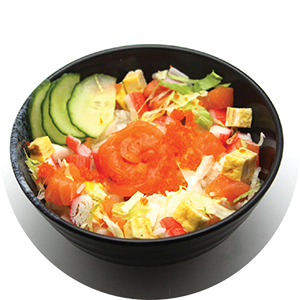 D7.	Mix Sashimi Chirashi <br>人氣丼 <br>$:15.00 <br><i>＊</i> Buy any Bento Box or Rice get one miso soup free